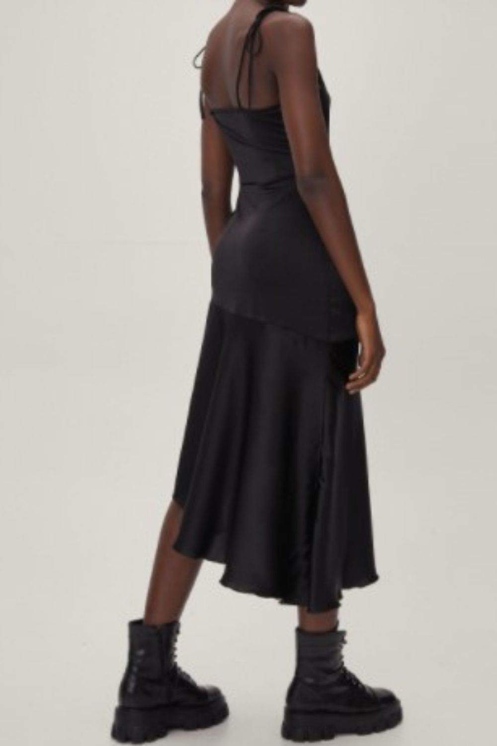 Tie-Up Shoulder Fit And Flare Dress