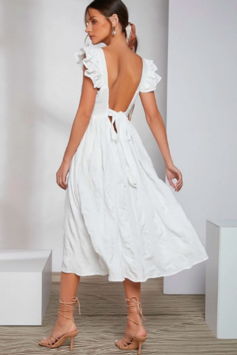 Tiered Backless Bow Dress