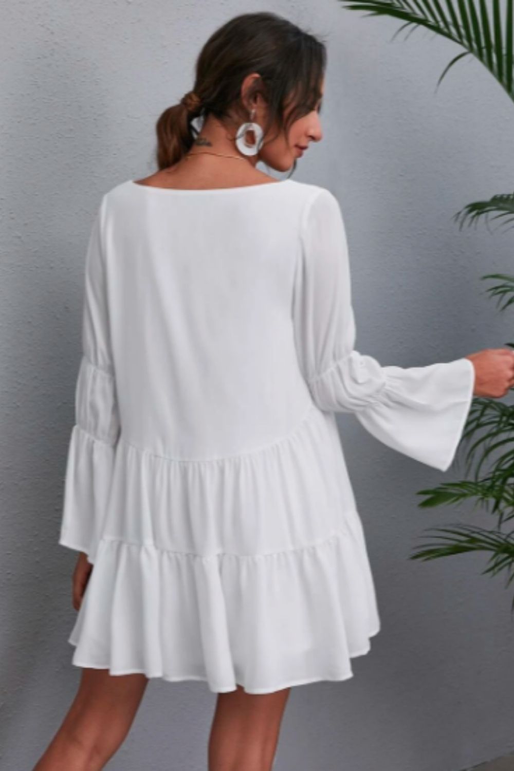 Tiered Bell Sleeve Dress