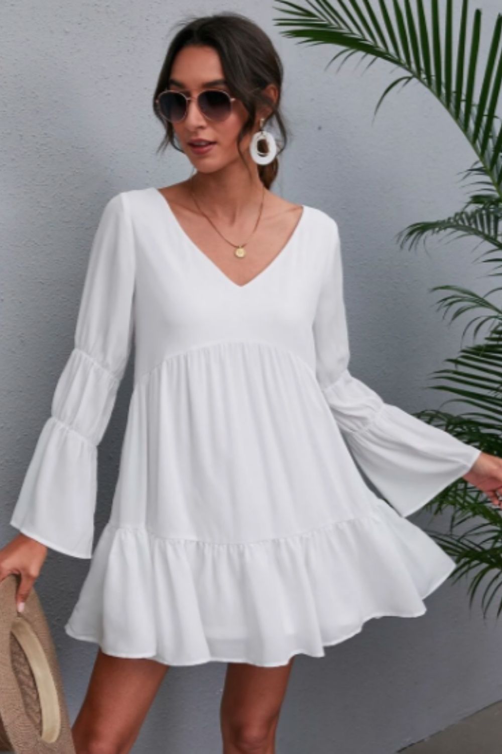 Tiered Bell Sleeve Dress