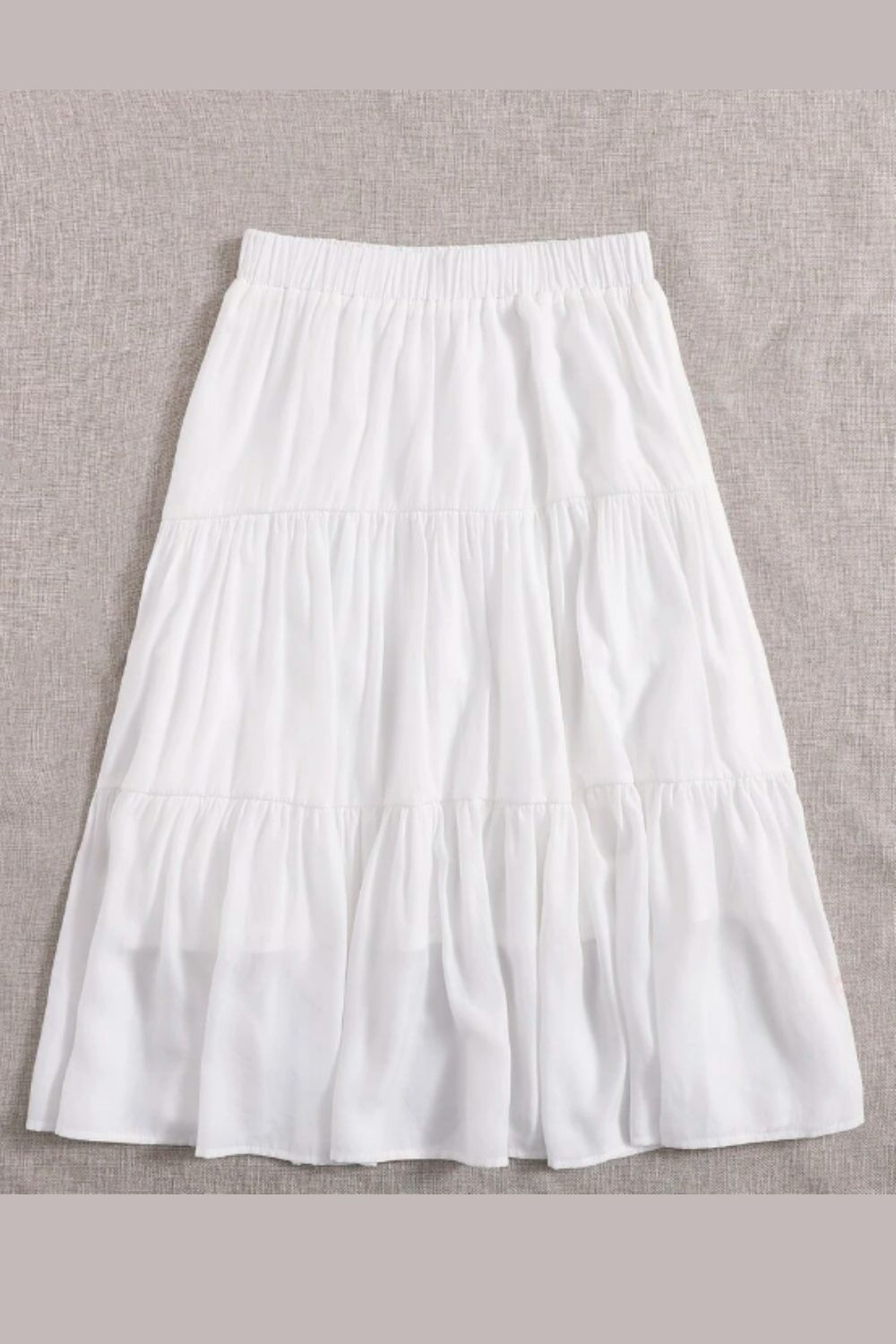 Tiered Elasticated Skirt White