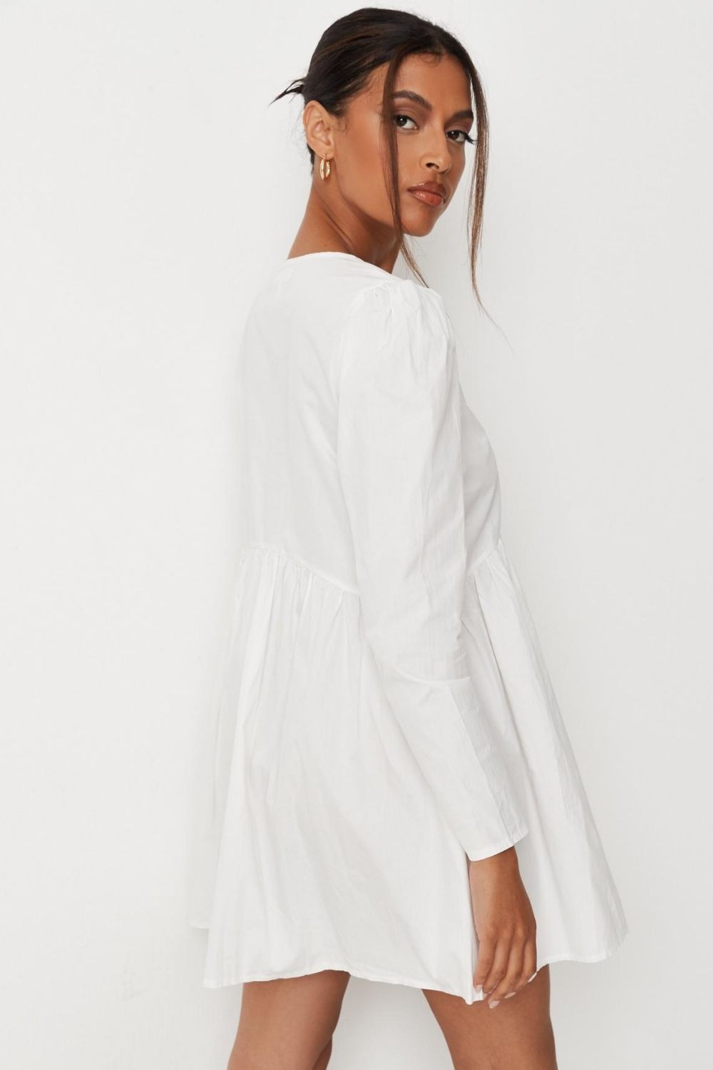 V neck Full sleeve Flared Dress