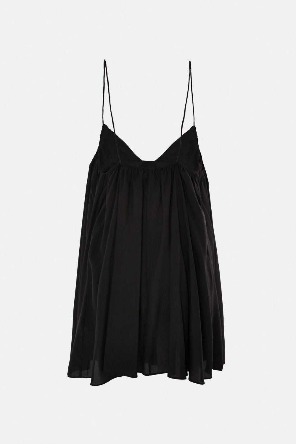V neck Mini Flare Black Dress