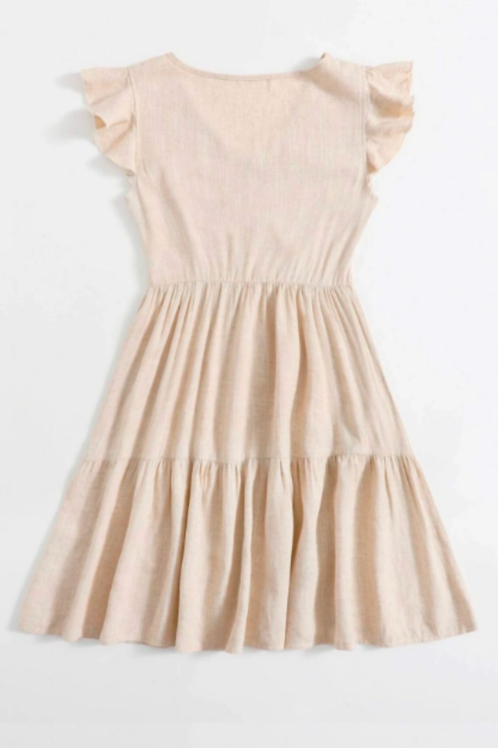 V neck ruffle dress