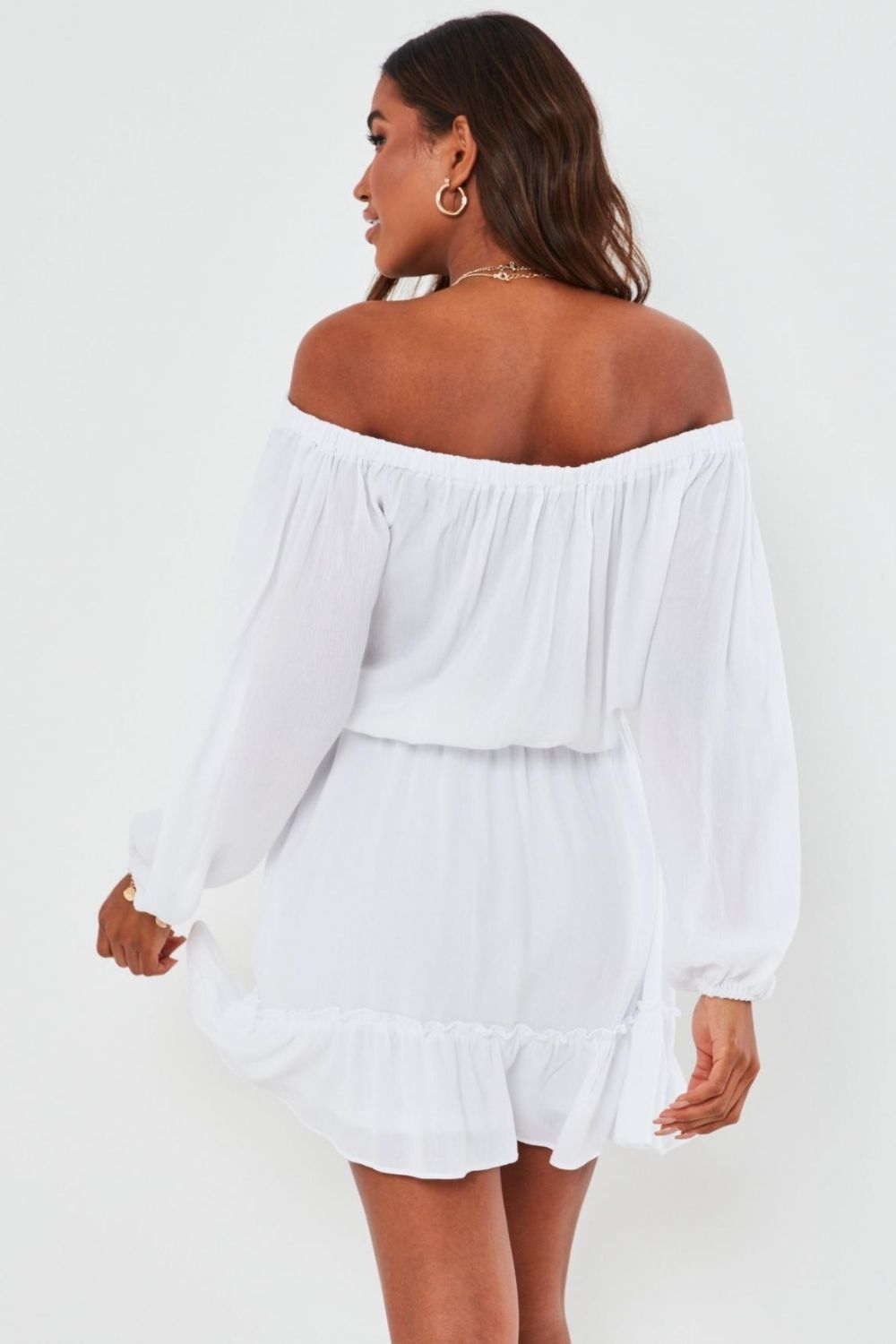 Mini Fit and Flare White Dress