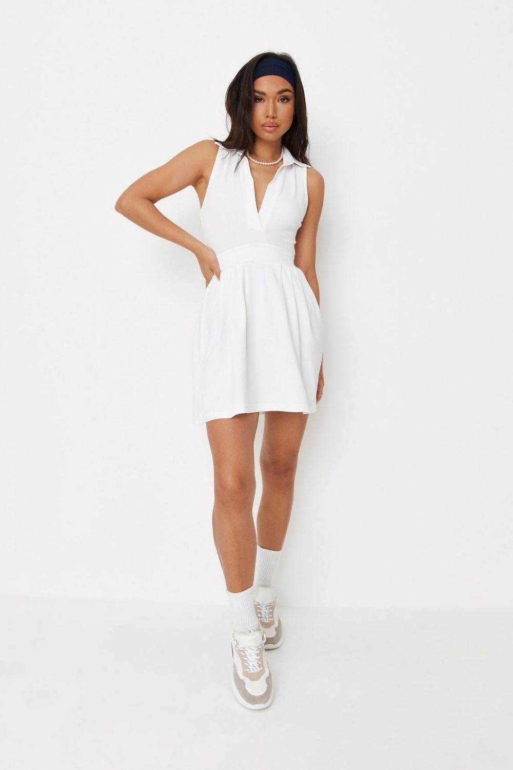 White basic tennis dress
