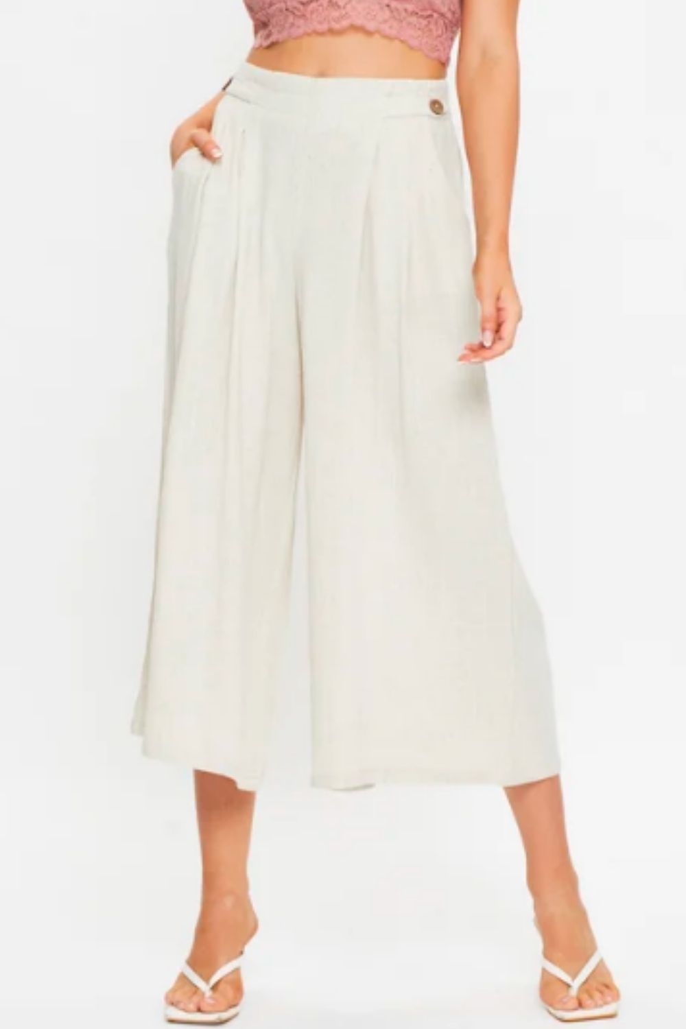 Wide Leg Culotte Pants
