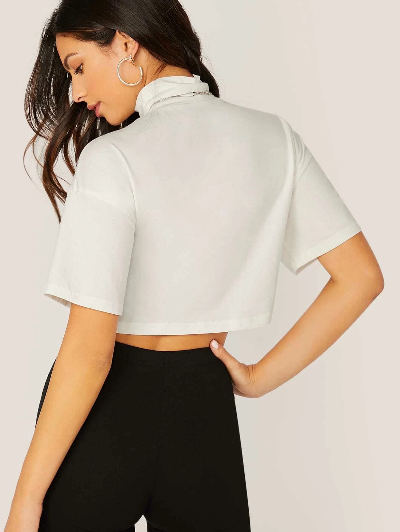 Boxy white crop top PJ