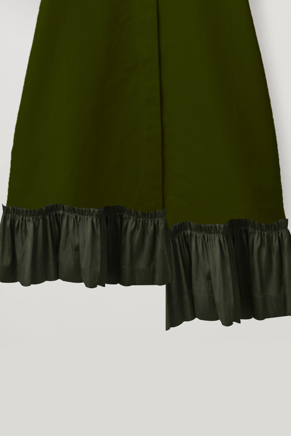 Charlotte - Olive green kurta with ruffle hem