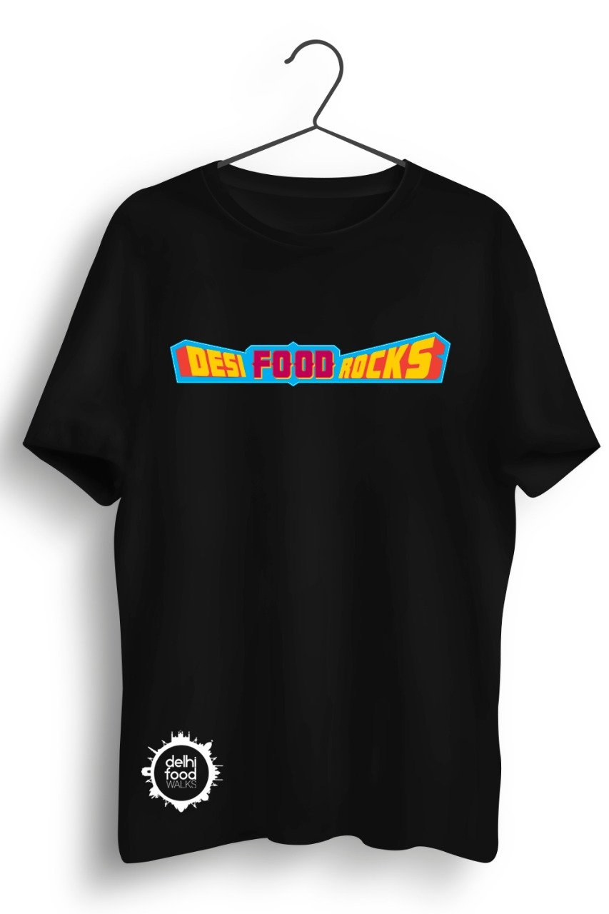 Desi Food Rocks Black Tshirt
