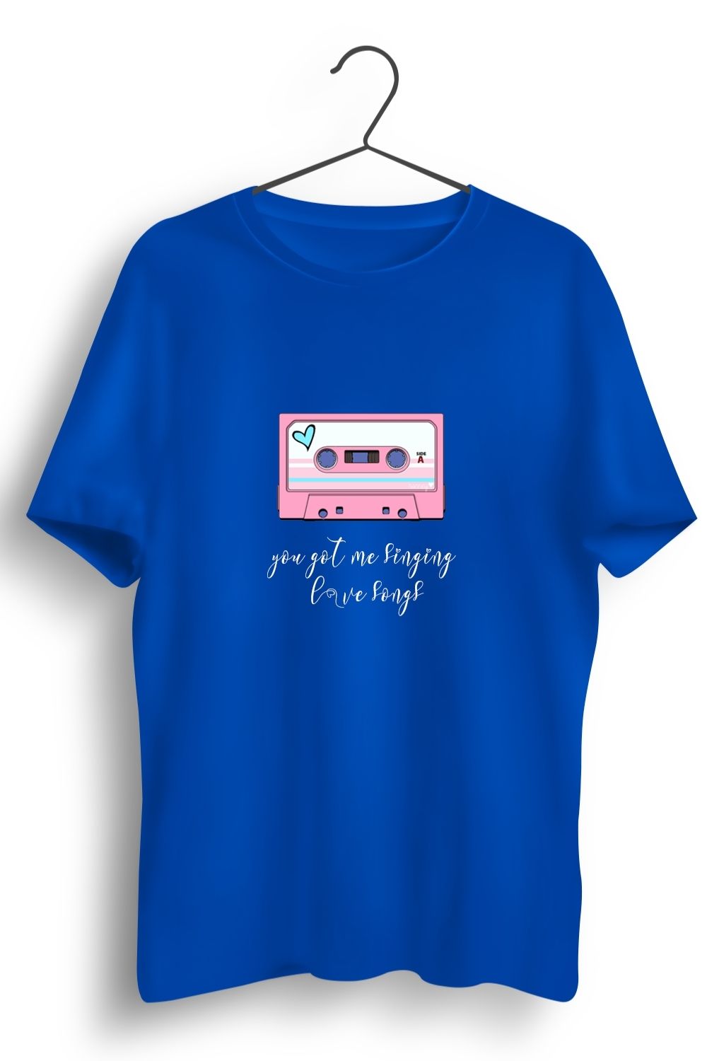 Love Song Graphic Printed Blue Tshirt