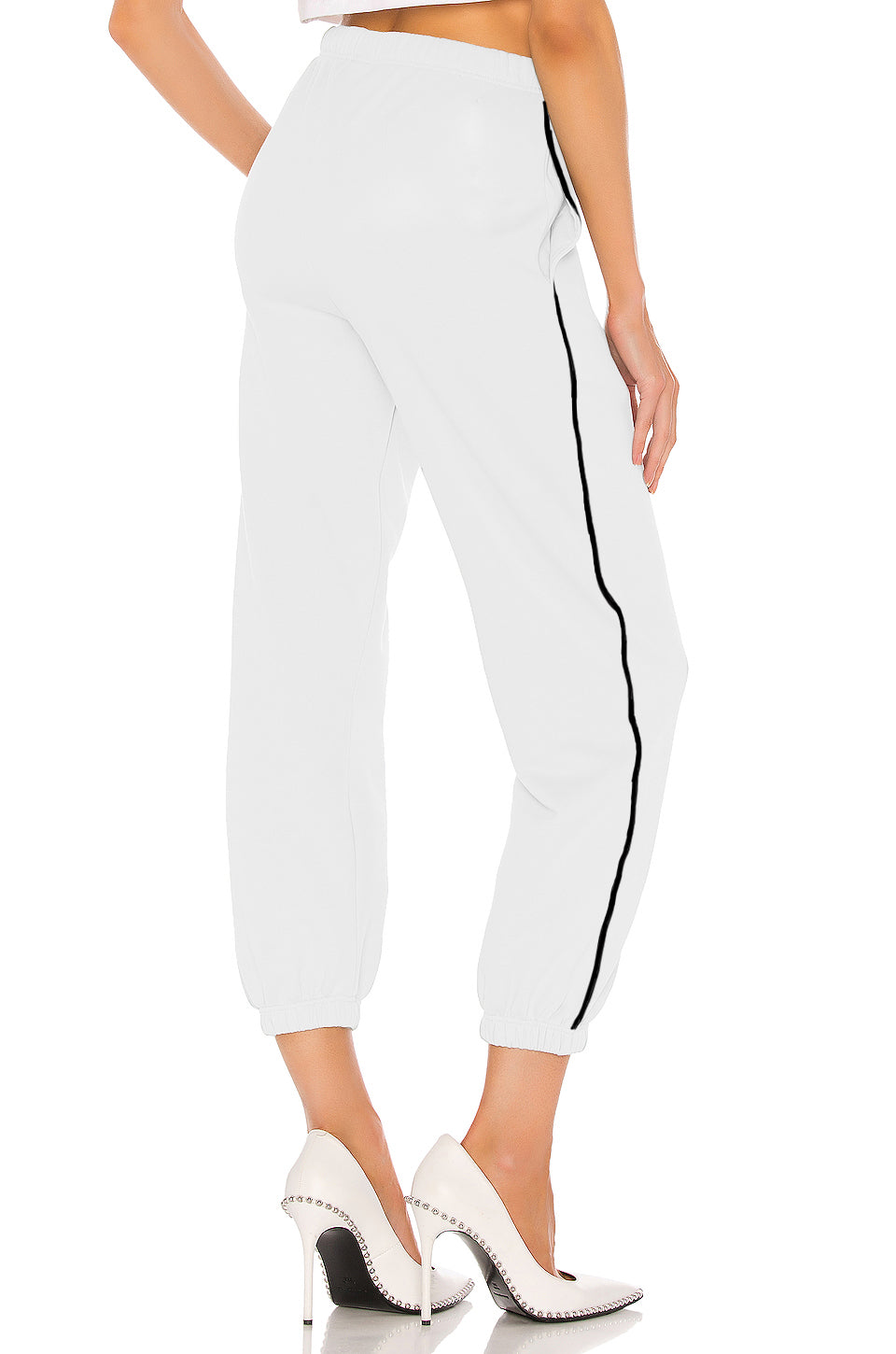 Piped Classic White Joggers