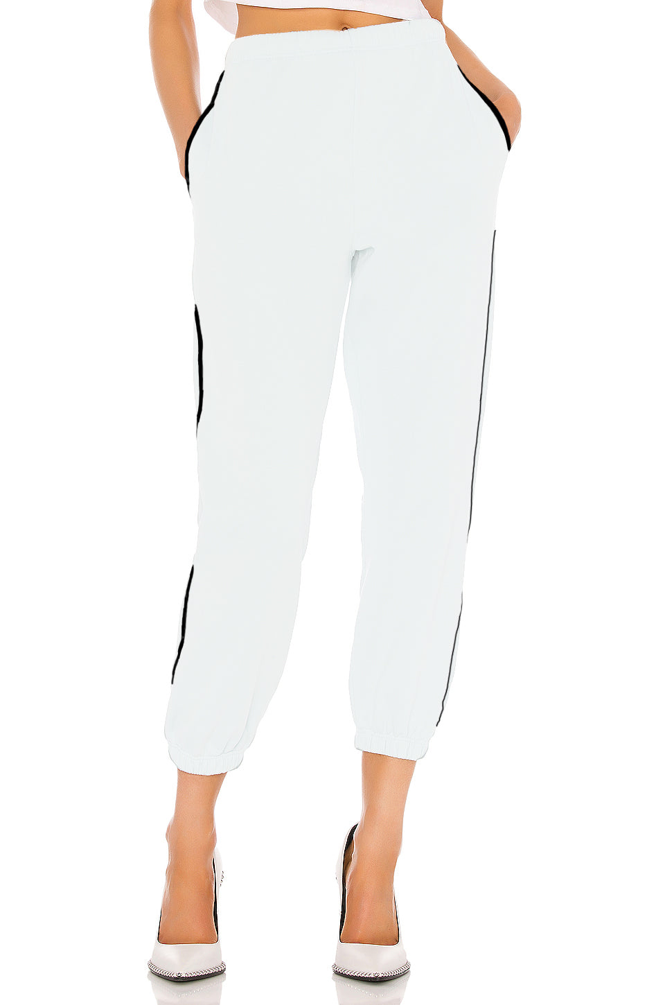 Piped Classic White Joggers