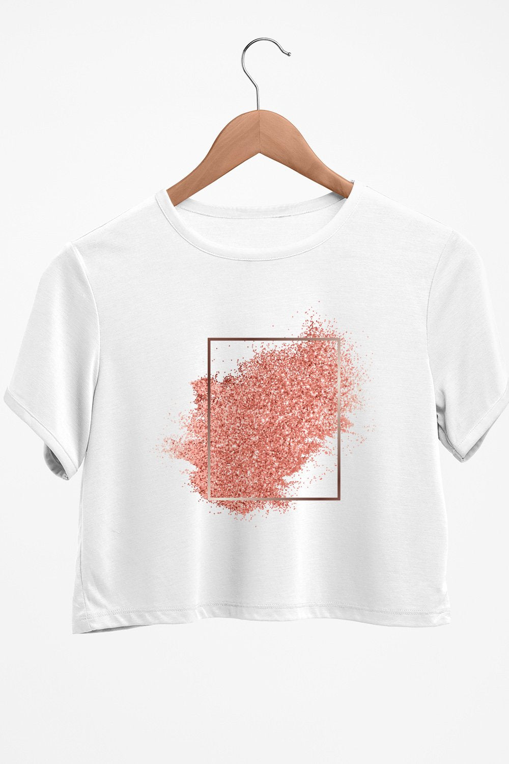 Scatter in a Frame Graphic Printed White Crop Top