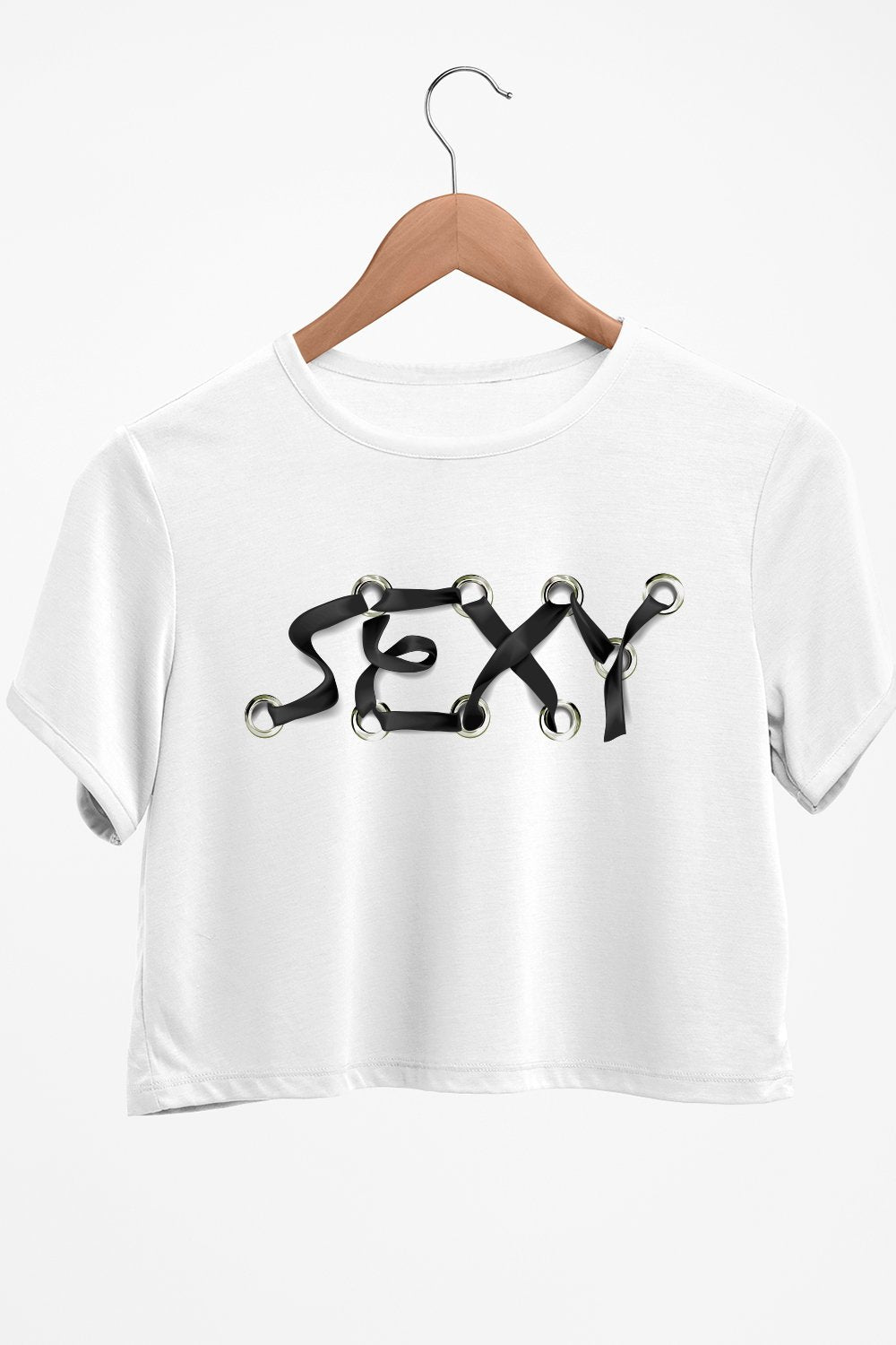 Sexy Graphic Printed White Crop Top