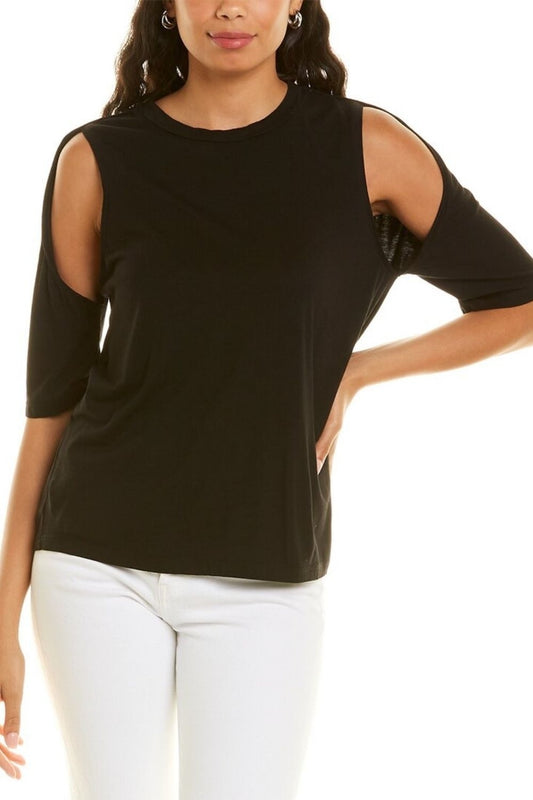 Black Cut Out Sleeve Top