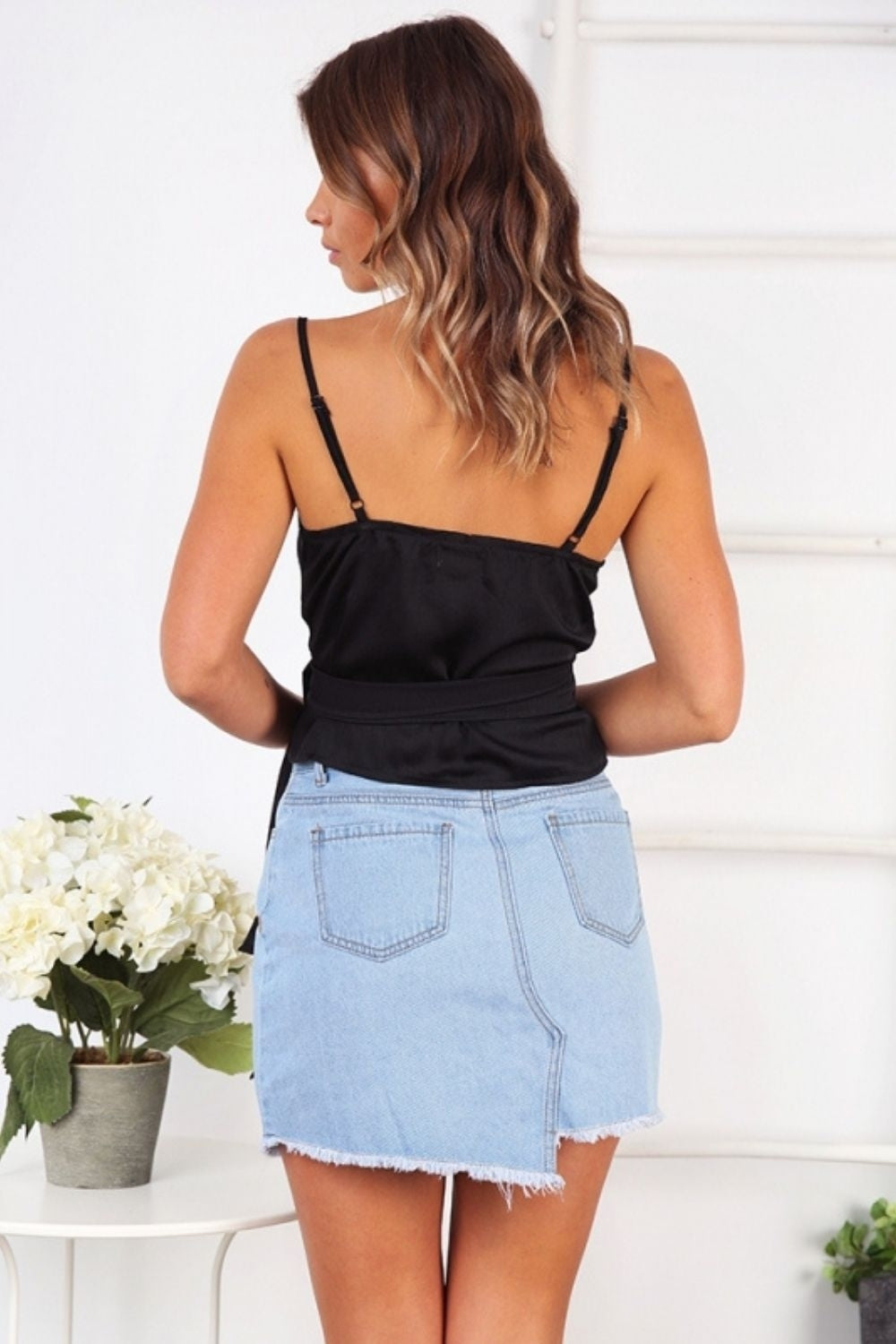 Faith Black Wrap Top
