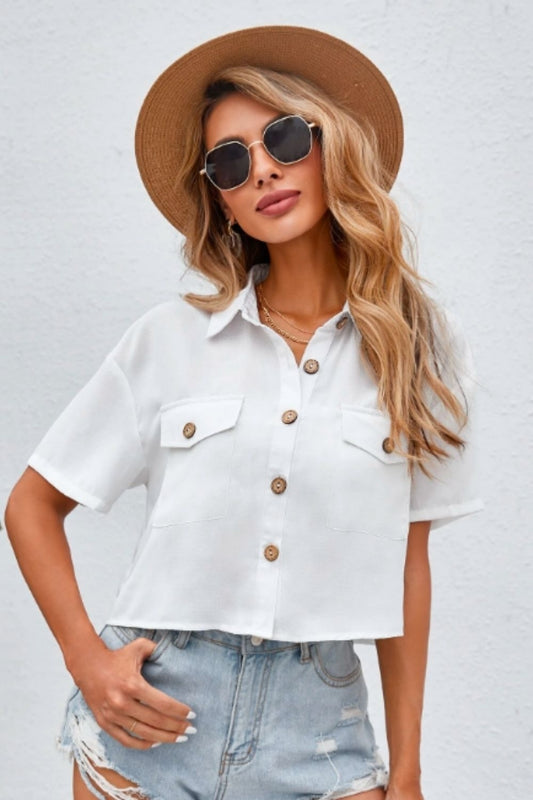 Flap Pocket Shirt White