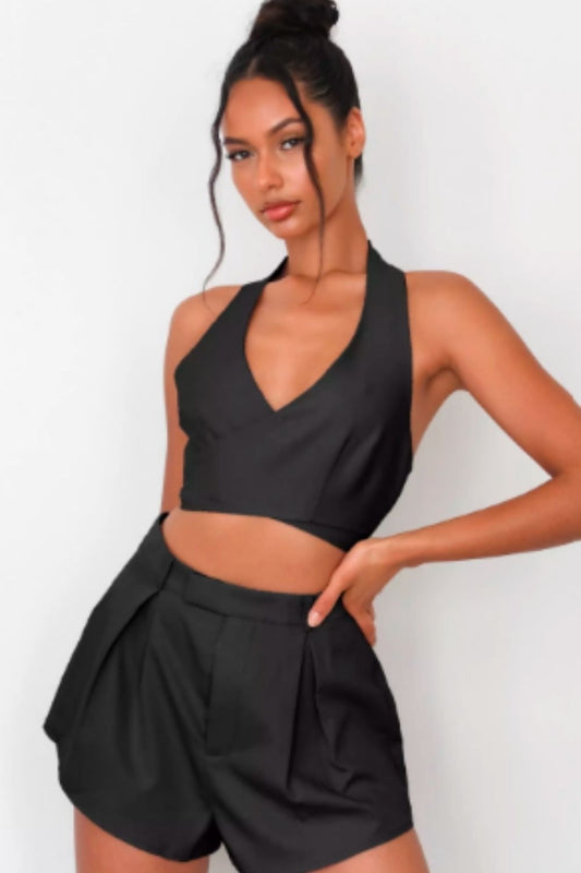 Halter Neck Wrap Crop Top