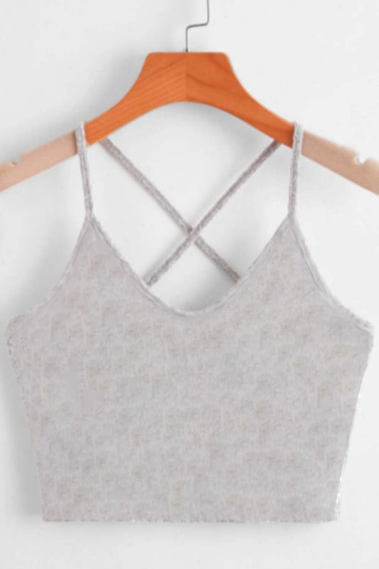 Solid Criss Cross Crop Cami