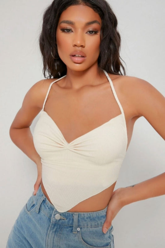 Sweetheart Neckline Halter Neck Top