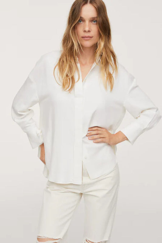 White Tie Up Side Detailed Shirt