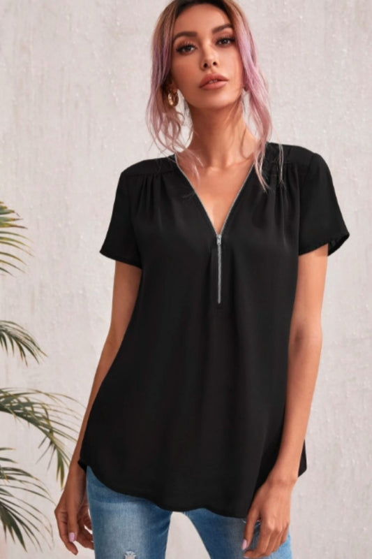 Zipper Placket Solid Top