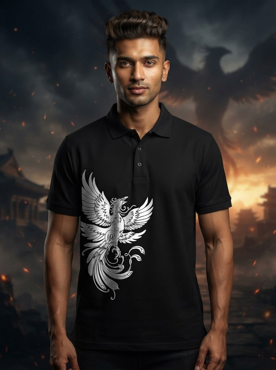 White Phoenix Black Polo