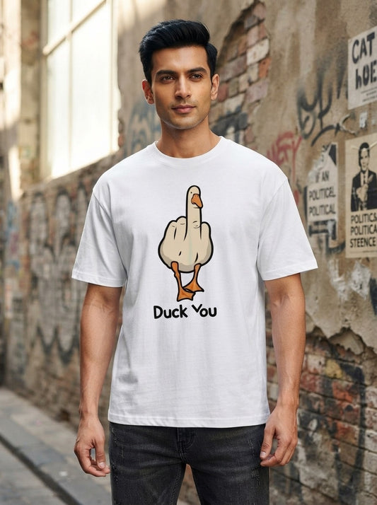 Duck You White Oversized Tee