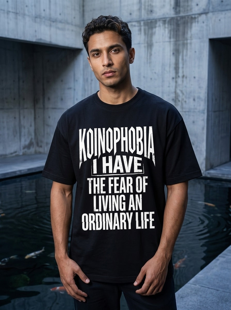 Koiniphobia Black Oversized Tee