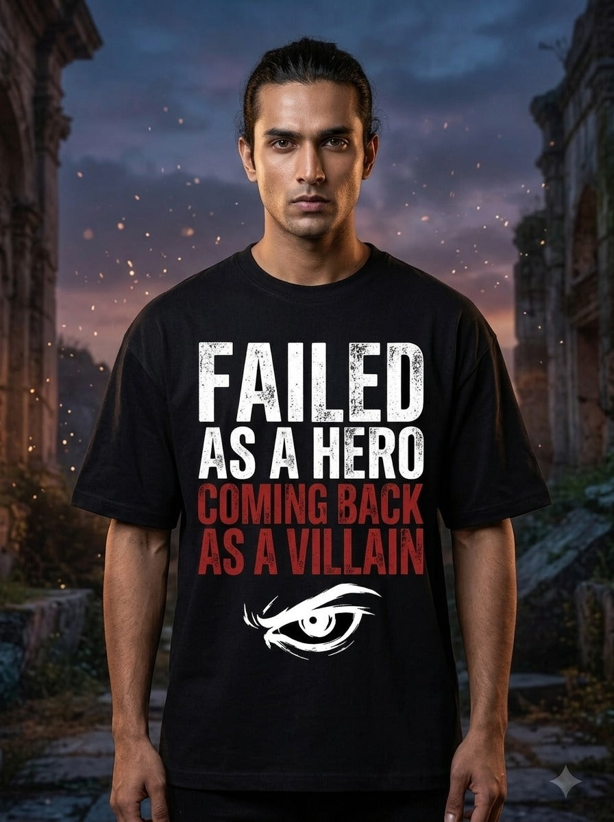 Failed Hero Black Oversized Tee