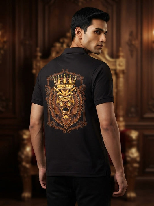 Crowned Lion Black Polo