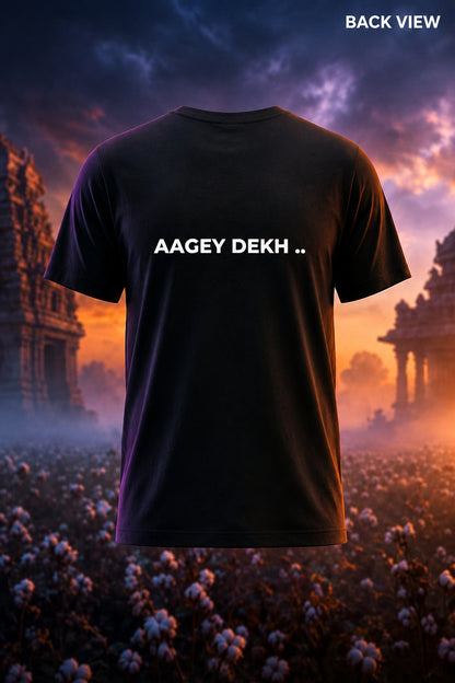 Aagey Peeche Black Tshirt (Front and Back Print)