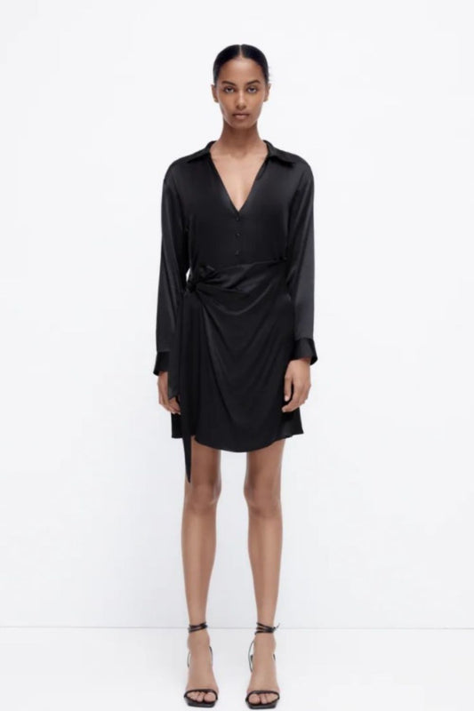 A Dress With A Lapel Collar