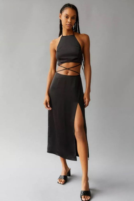 Amira Satin Hot Midi Dress