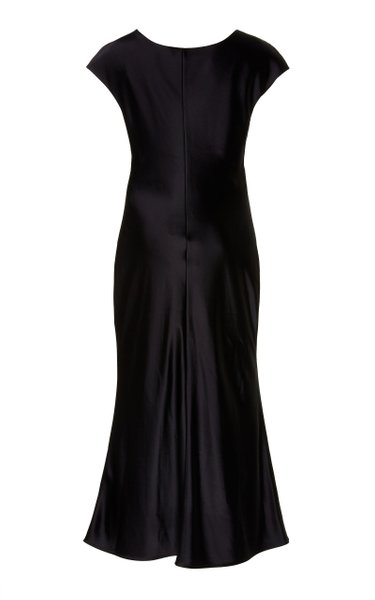 Black Bias Cut Satin Dress