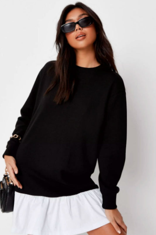 Colorblock Poplin Hem Dress
