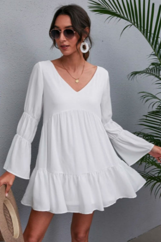 Tiered Bell Sleeve Dress