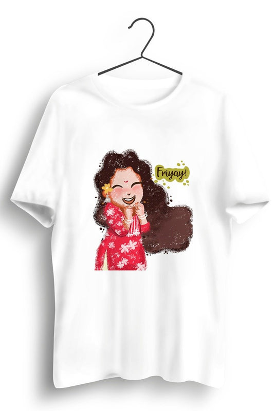 Friyay Graphic Printed White Tshirt