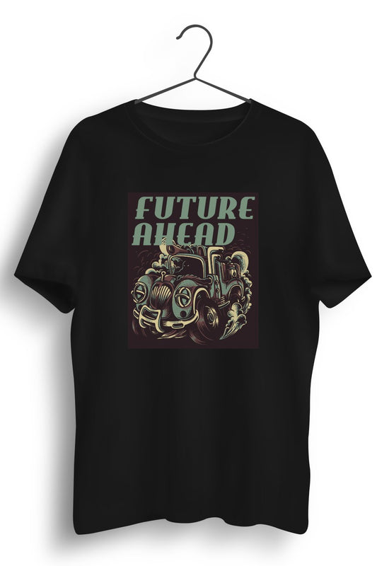 Future Ahead Graphic Printed Black Tshirt