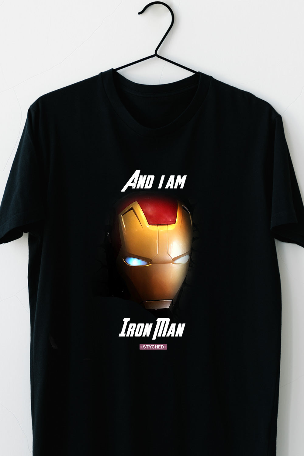 I am Iron Man - Tribute to the Avengers Superhero. Black Tee