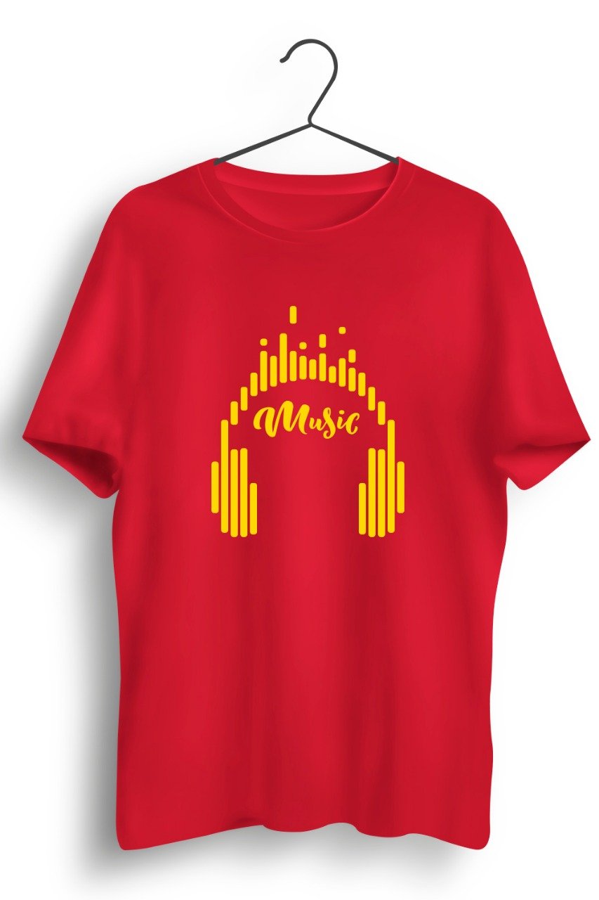 Music Graphic Printed Red Tshirt