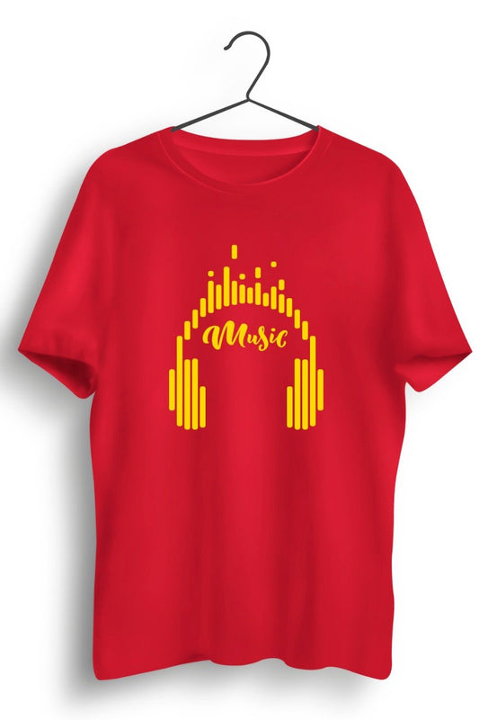 Music Graphic Printed Red Tshirt