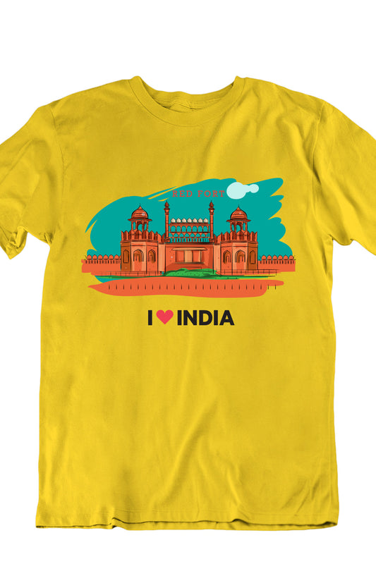 Red Fort - Styched in India Graphic T-Shirt White Color