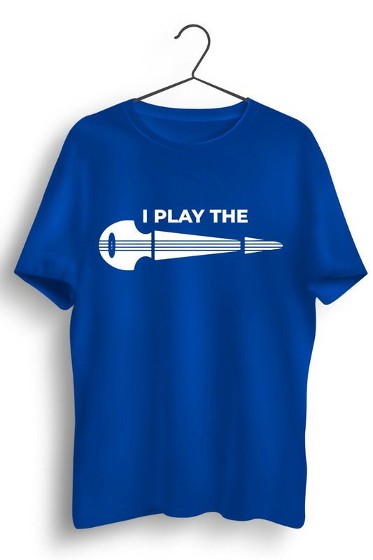 Sarod Horizontal Print Blue Tshirt