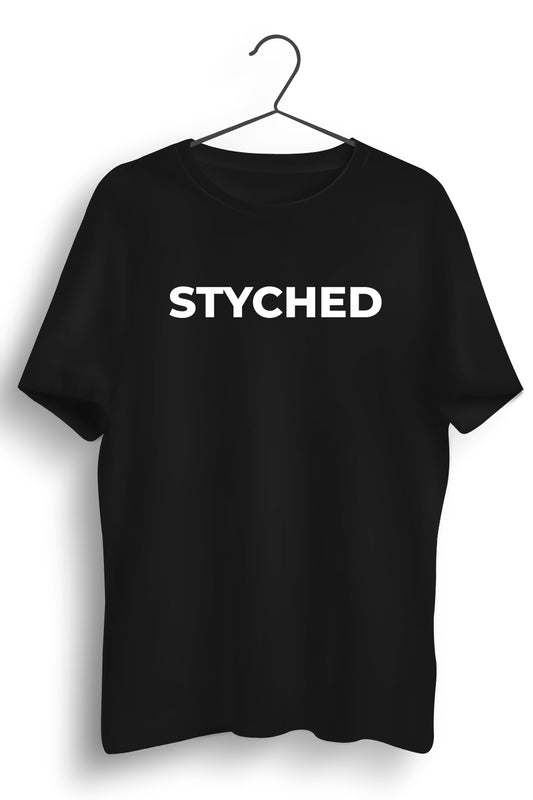 Styched Font Black Tshirt