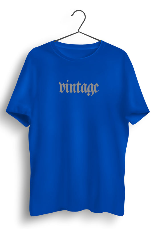 Vintage Print Blue Tshirt